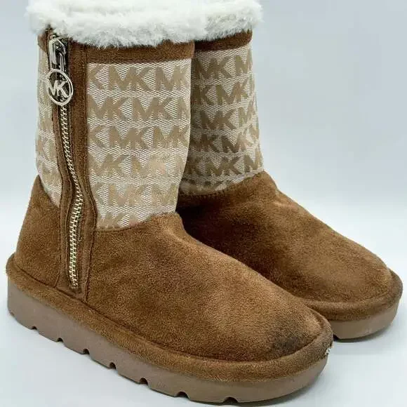 Michael Kors Little Kids’ Marilu Brown Fleece Lined Boots Size 11 - Picture 1 of 8